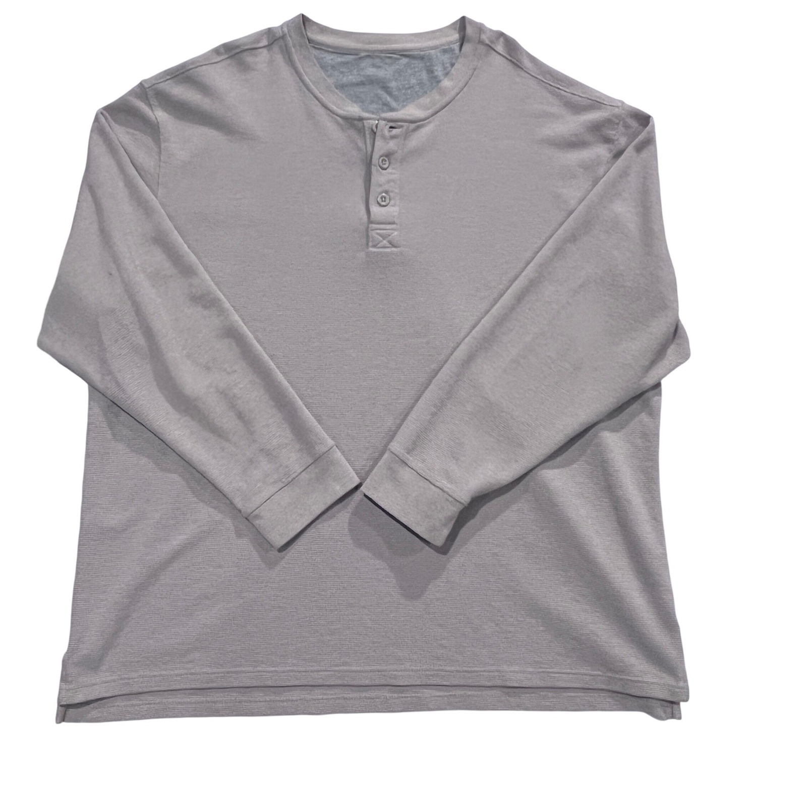 Redhead Mens Long Sleeve Thermal Henley Shirt Tan Cotton Blend Size Xl